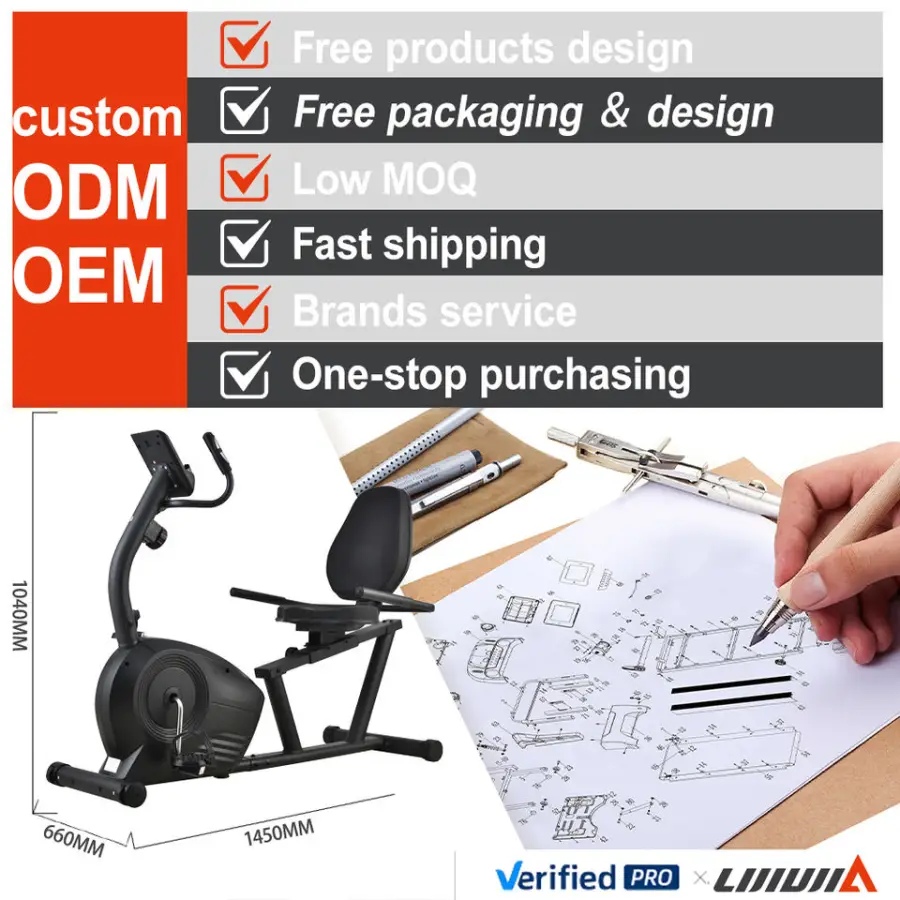Premium Quality Manual Magnetic Home Fitness Equipment Exercise Bike Professional Recumbent Bike — image 4