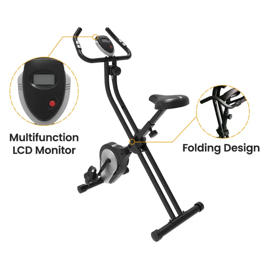 Lijiujia High Quality Indoor Body Building 8 Levels Manual Resistance Adjust Home Use Foldable Exercise Bike — image 6