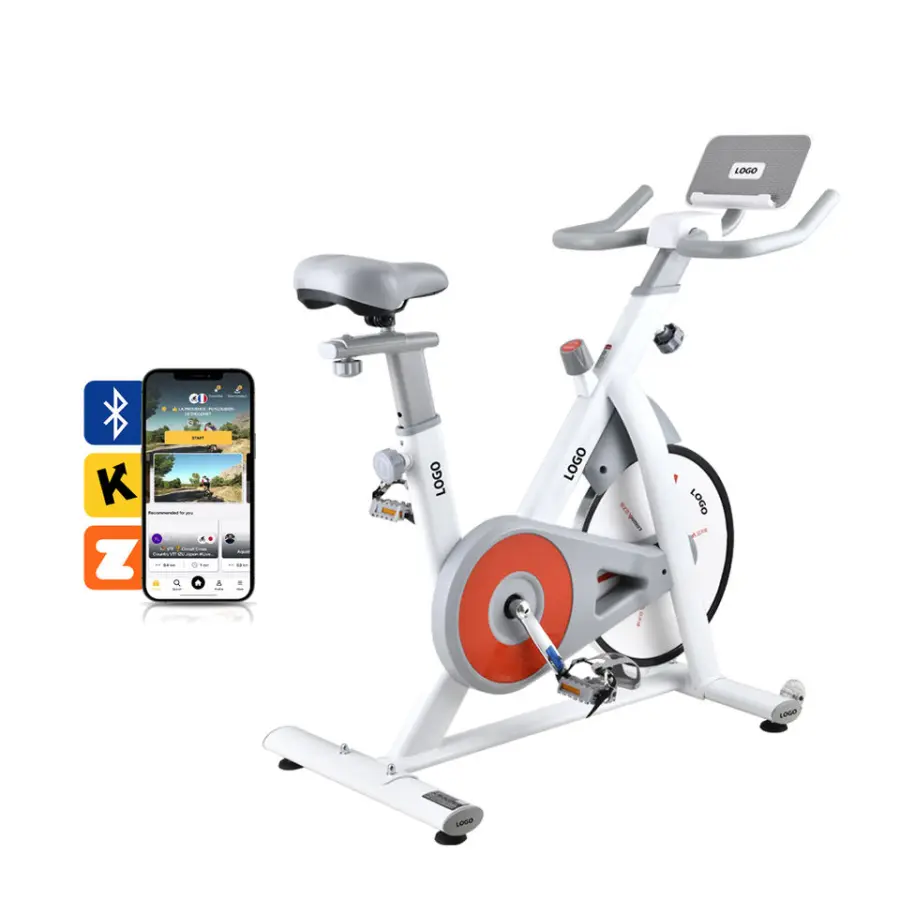 Lijiujia Indoor Use Gym Cardio Training White Customized logo Exercise Cycle Sports Fitness Spinning Bike — view 1