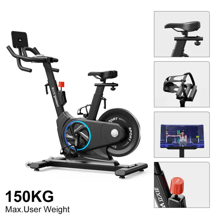 Lijiujia Unisex Indoor Exercise Gym Fitness Machine New Self-Generating Electricity Spin Bike LED Screen Knob Body Steel — image 7