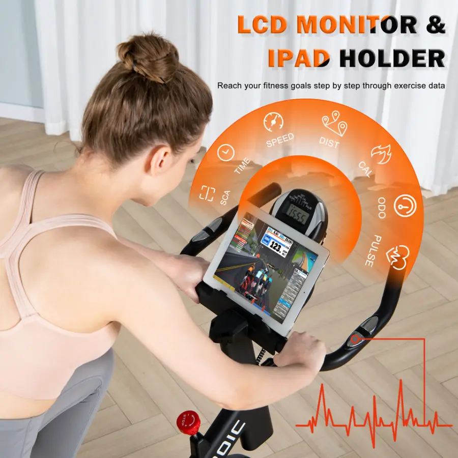 Treaflow Indoor Gym Exercise Bike with 6 Kgs Flywheel Weight bluetooth App Spinning Bike — image 4