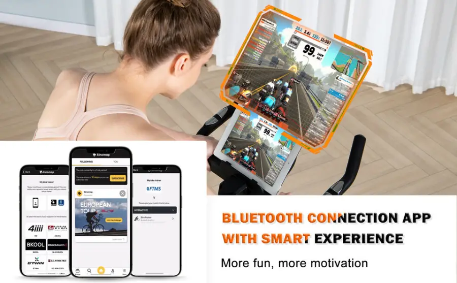 Lijiujia Customized logo Home Use Gym Price Reasonable Exercise Bike with 6 Kgs Flywheel Weight Bluetooth/vr App Spinning Bike — image 2