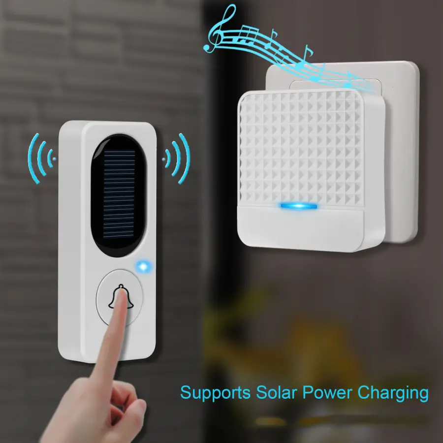 Security Smart Solar Power Charging Ring Door Bell Switch W Camera for Home — image 4