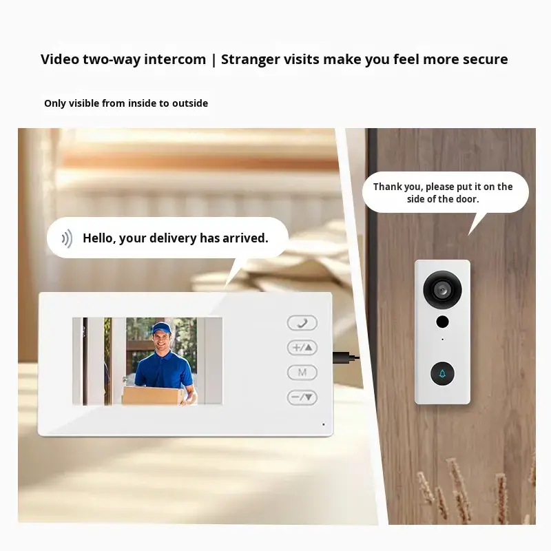 2.4Ghz Wireless Video Intercom 100M Transmitting Range with Door Opener Support Memory Card Storage — image 5