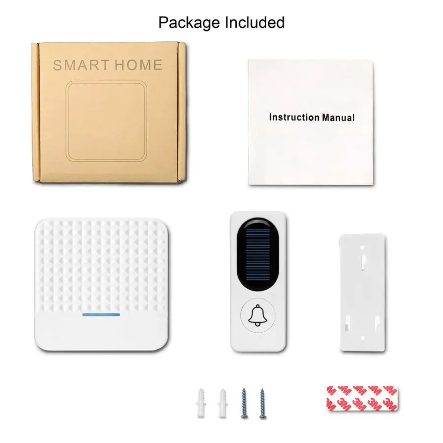 Security Smart Solar Power Charging Ring Door Bell Switch W Camera for Home — image 7