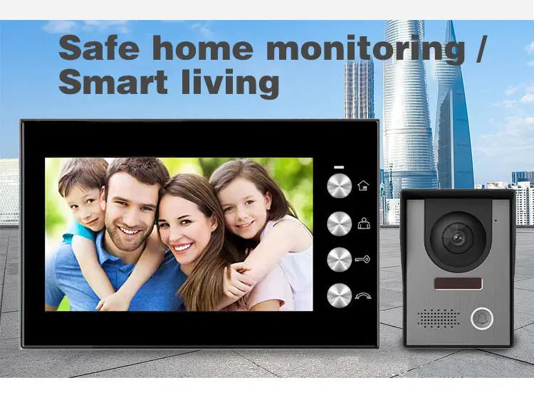 Newest 4Wires 7Inch 1 to 1 Villa Handfree Home Video Door Phone — image 4