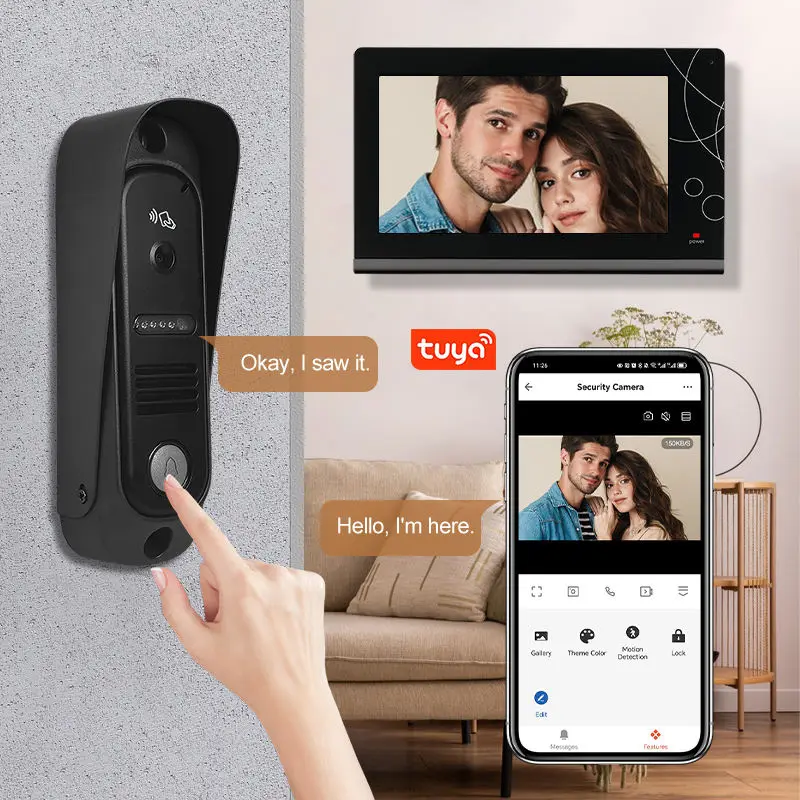7-Inch AHD Video Door Phone Waterproof Tuya Video Intercom System Camera 4-Wire Wired Gate Intercom Systems 7inch Ahd Sc — view 6