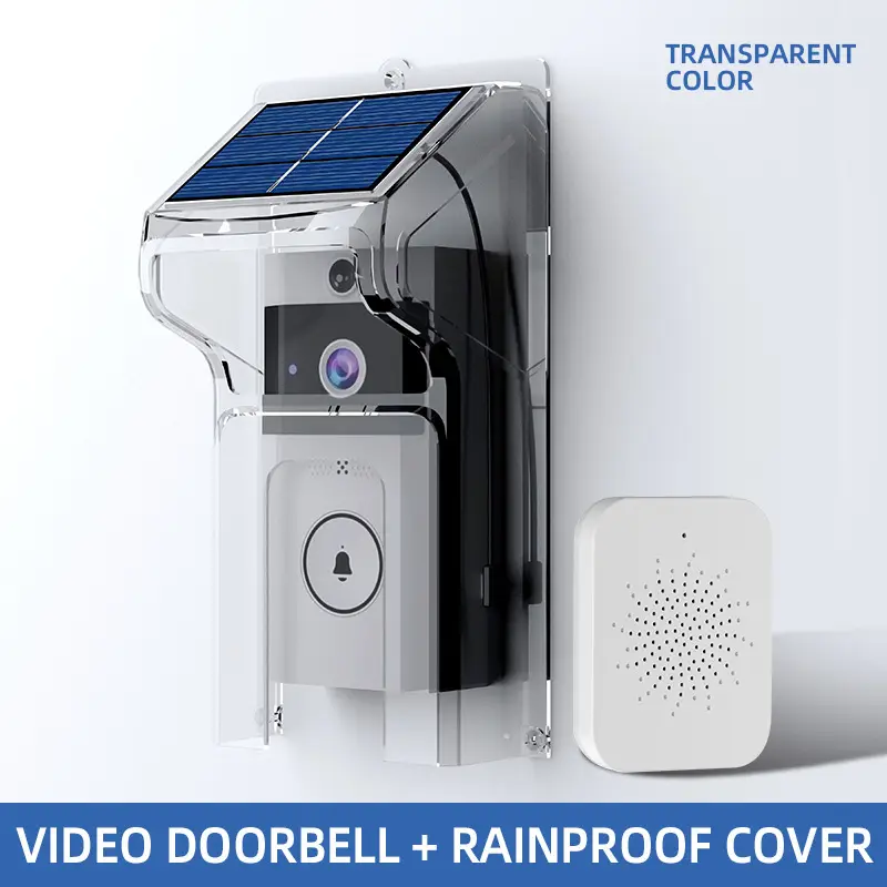 WIFI Solar Video Door Bell With Sunny Rainny Cover View by Mobile Phone APP — view 4