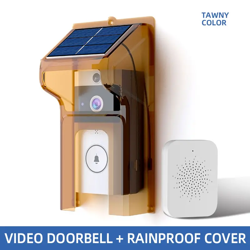 WIFI Solar Video Door Bell With Sunny Rainny Cover View by Mobile Phone APP — view 6