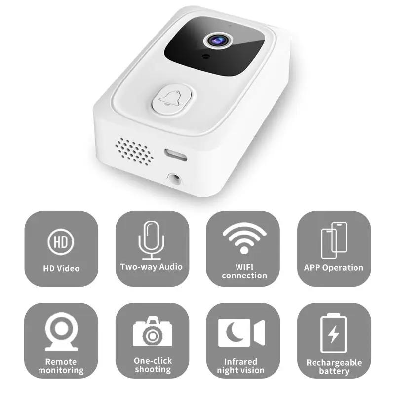 High Definition Night Vision Wifi Video Doorbell Intelligent Visual Two-way Voice Intercom Doorbell — image 3