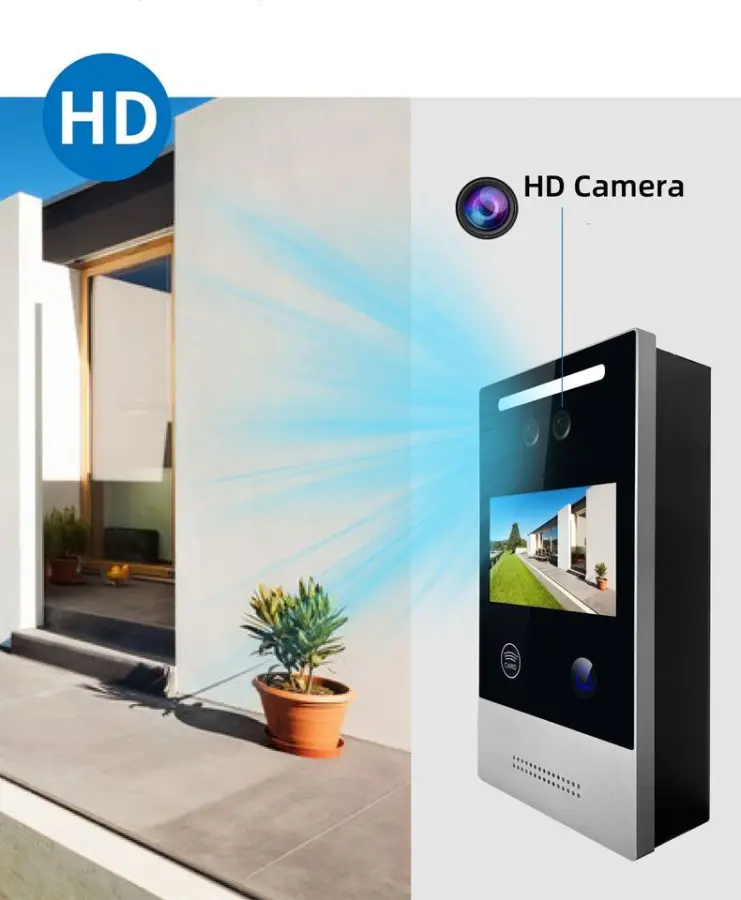 HD Wired 4.3 Inch Video Doorbell Camera Intercom Face Recognition Video Ring Doorbell Multi-Apartment Use Door — image 4
