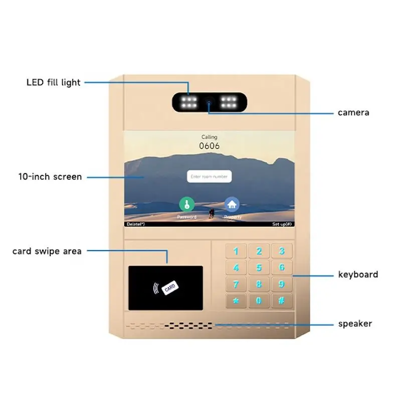 10.1-Inch 1080P HD Video Smart Door Phone Intercom System With Fingerprint Lock and TCP/IP Security Compatible Smart Locks — image 3