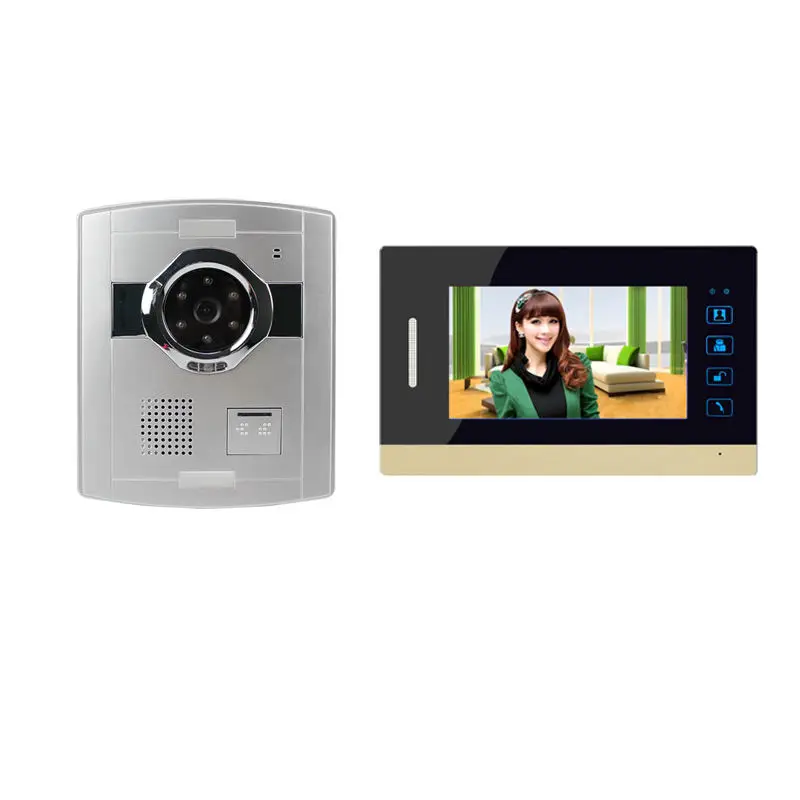 Video Phone Door Intercom 4wired With 7inch LED Display for Villa Door Release — view 1