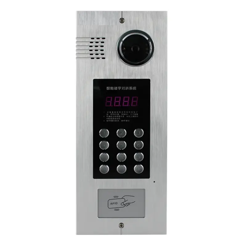 Night Vision Password Unlock ID IC Card Reader 12 Multi Apartment Building Intercom Video Door Phone — view 3