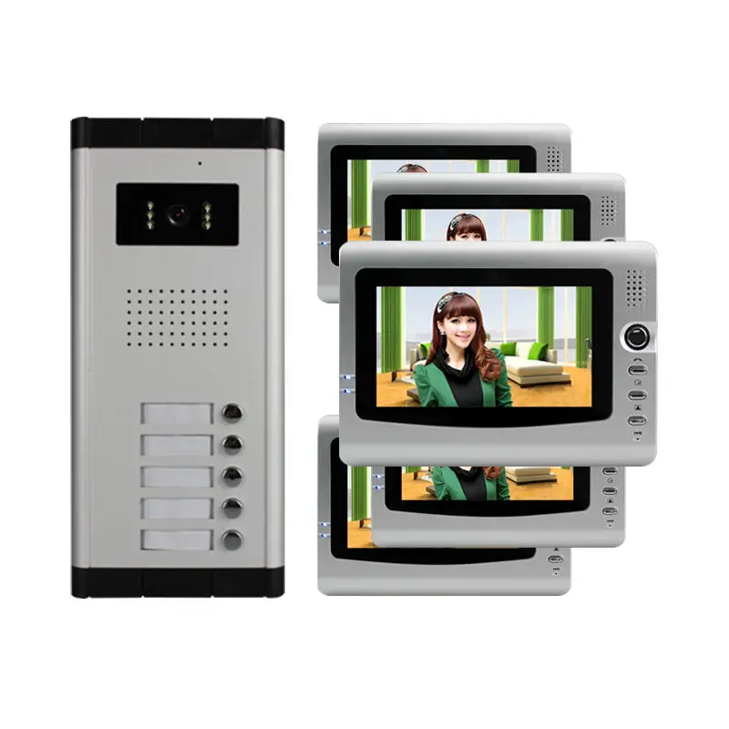 7 Inch Color 2 Apartments Video Door Phone Intercom Building System — view 1