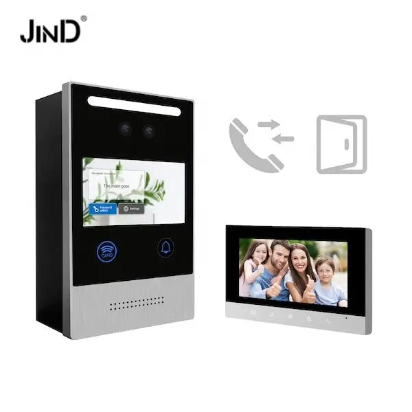 4.3Inch TUYA Touch Screen IC Card Face Recognition RFID Card Password Mobile Phone Remote 1080P HD IP Video Door Phone — view 1