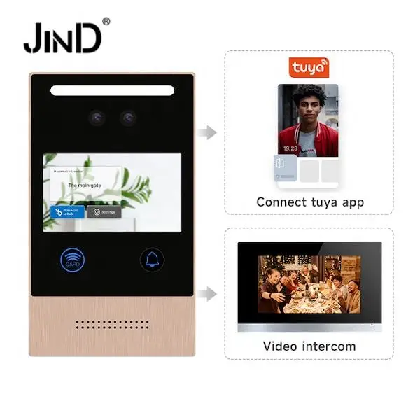4.3Inch TUYA Touch Screen IC Card Face Recognition RFID Card Password Mobile Phone Remote 1080P HD IP Video Door Phone — image 3