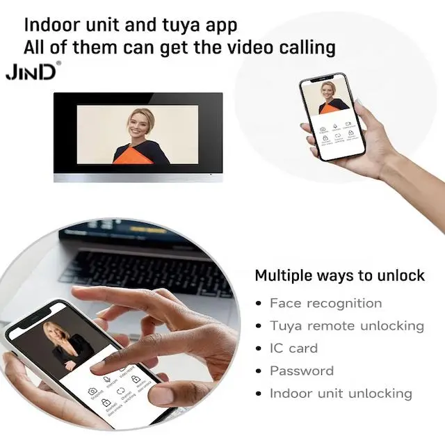 8 Inch IC/ID Card Face Recognition 1080P HD TCP/IP Intercom System Tuya Video Door Phone — image 6