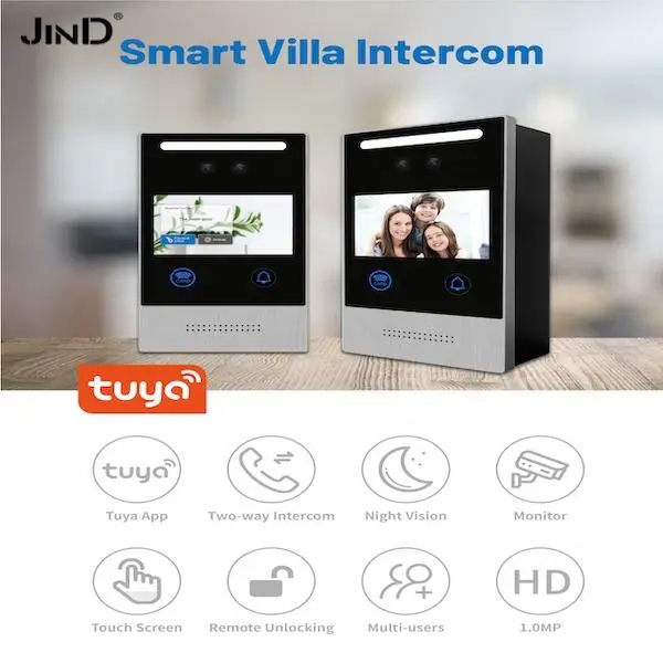 4.3Inch TUYA Touch Screen IC Card Face Recognition RFID Card Password Mobile Phone Remote 1080P HD IP Video Door Phone — image 4