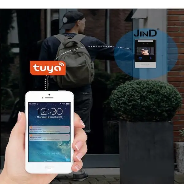 4.3Inch TUYA Touch Screen IC Card Face Recognition RFID Card Password Mobile Phone Remote 1080P HD IP Video Door Phone — image 6