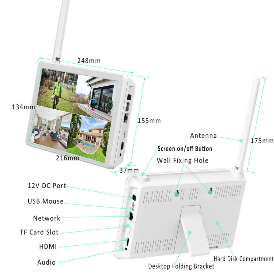 JD-NVR1030PTWK 2MP WIFI Two-way Audio CCTV AI Auto Tracking Camera Outdoor Weather Day and Night Vision — image 3