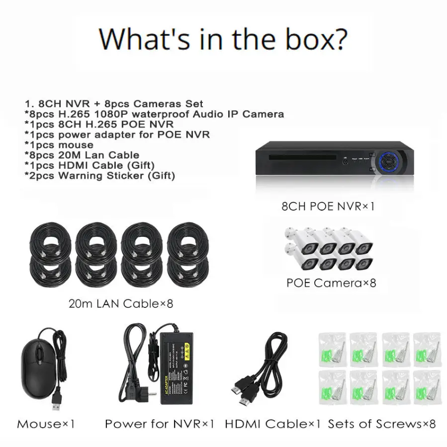 Xmeve POE Kit Plug Play Tuay Home Security Svstem Cell Phone View Remotely — view 6