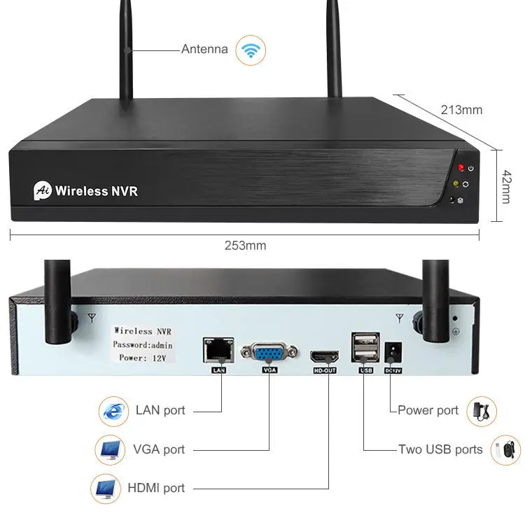 2MP Tuya Wireless Camera HD Network NVR Kit 4-way and 8-way WiFi Kit Tuya Wireless Set Monitoring — view 3