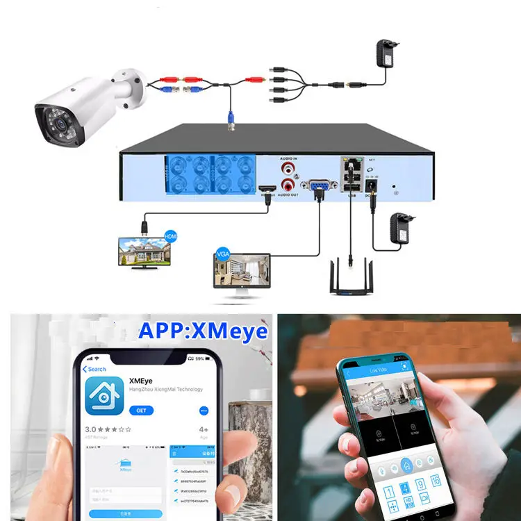 8CH Full HD Outdoor Waterproof Bullet Camera DVR Kit Home Security CCTV System Cctv Camera Kit — image 3