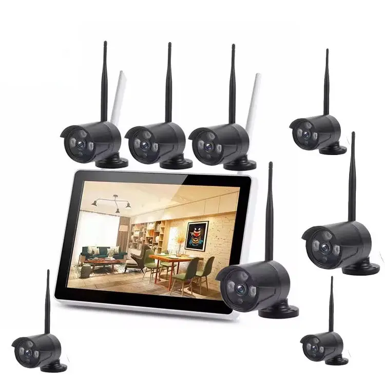 Tuya ISEE Cloud 12inch LCD Wireless 8channel NVR Kit Mini Wifi Smart Security Cctv Camera Wifi Nvr Kit — image 3