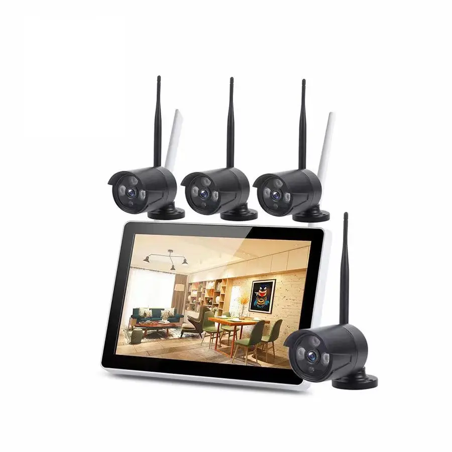 JIND ISEE Cloud Wifi NVR Kit Con Display 3MP 12inch LCD H265 4CH P2P Wireless CCTV Security Camera IP Wifi NVR Kit — image 5