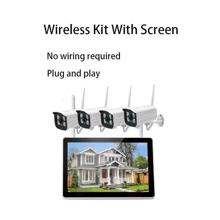 3MP Wireless CCTV Security Camera System Tuya 10.1inch Lcd Secreen 4ch Wifi NVR Kit — image 4