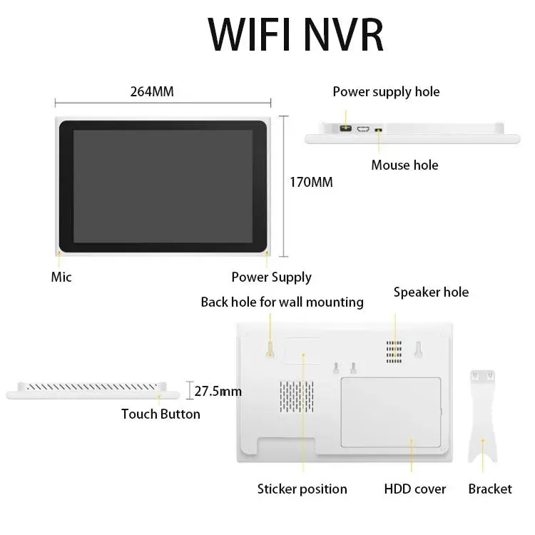 TUYA 8channel 2mp 3mp NVR Wireless Wifi Nvr Kit 4 Channel With 10.1inch Screen Monitor — image 6