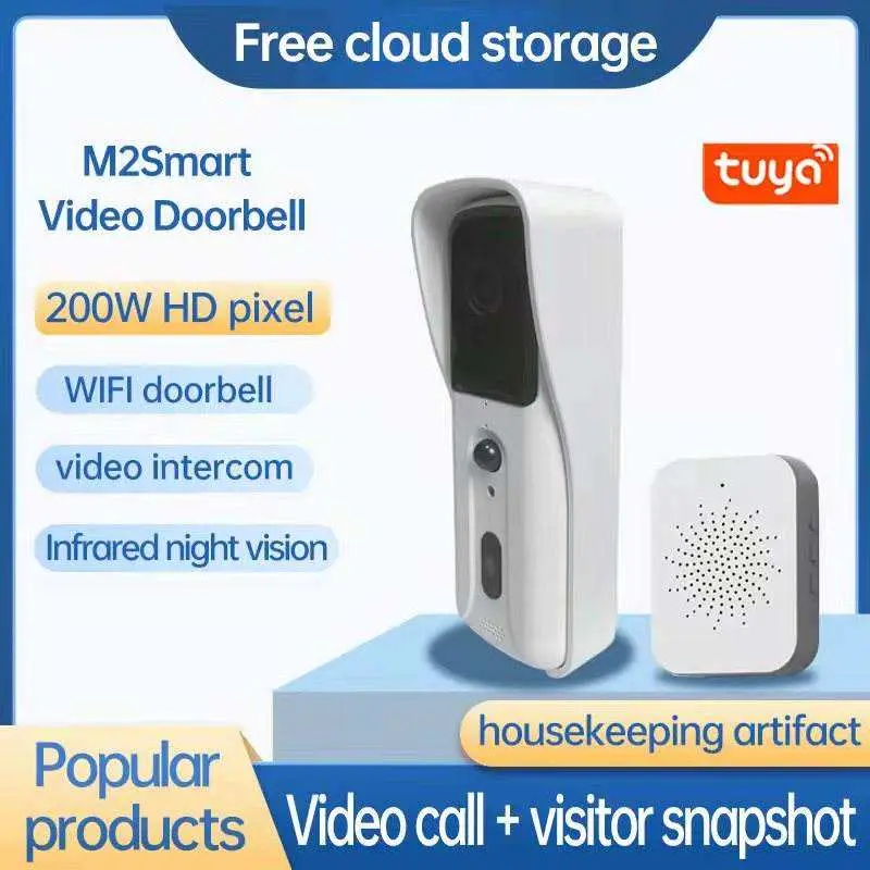 Tuya Video Doorbell with Night Vision Waterproof Features 2K Video Door Phone for Outdoor Intercom Wireless M2 Camera Doorbell — image 3