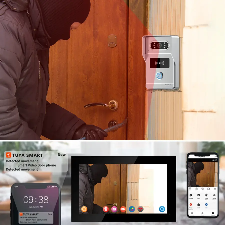 Tuya 7-Inch Waterproof WIFI Home Doorbell Camera with Monitor Video Two-Way Intercom Visual Visiting Door Phones — image 5