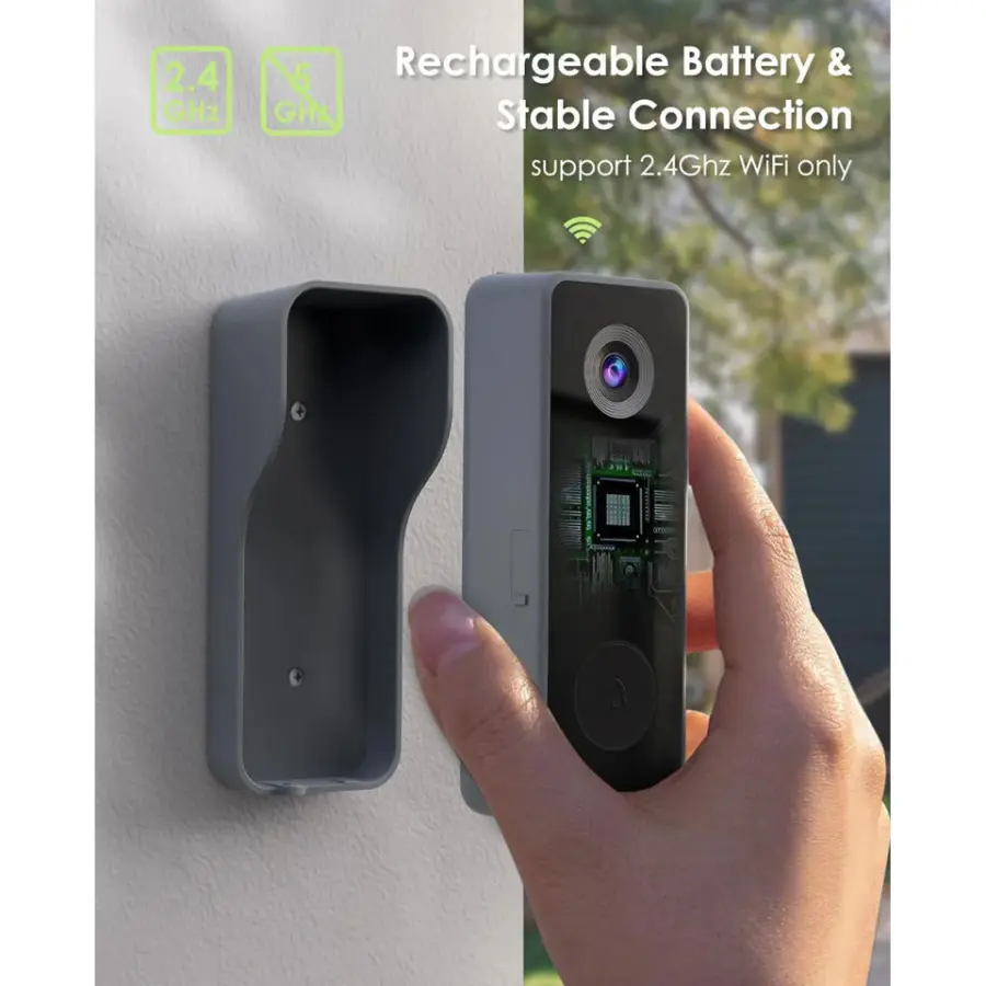 3MP HD Video Doorbell Intercom Night Vision Smart 2-Way Calling Doorbell Camera Waterproof Smart Wireless Door Phone — image 5