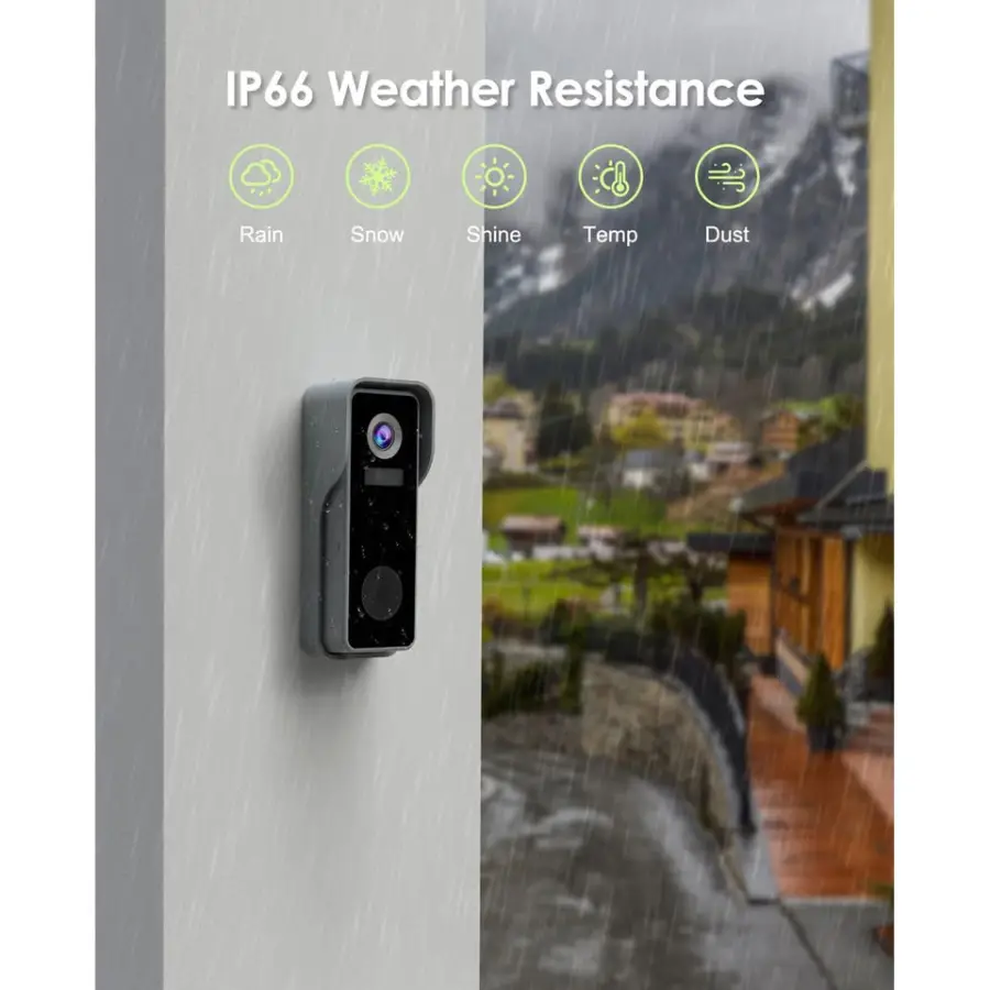 3MP HD Video Doorbell Intercom Night Vision Smart 2-Way Calling Doorbell Camera Waterproof Smart Wireless Door Phone — image 7