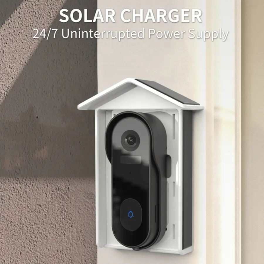 3MP Video Doorbell 2K HD Battery and Solar Powered Two-Way Audio Wireless Visual Doorbell — view 1