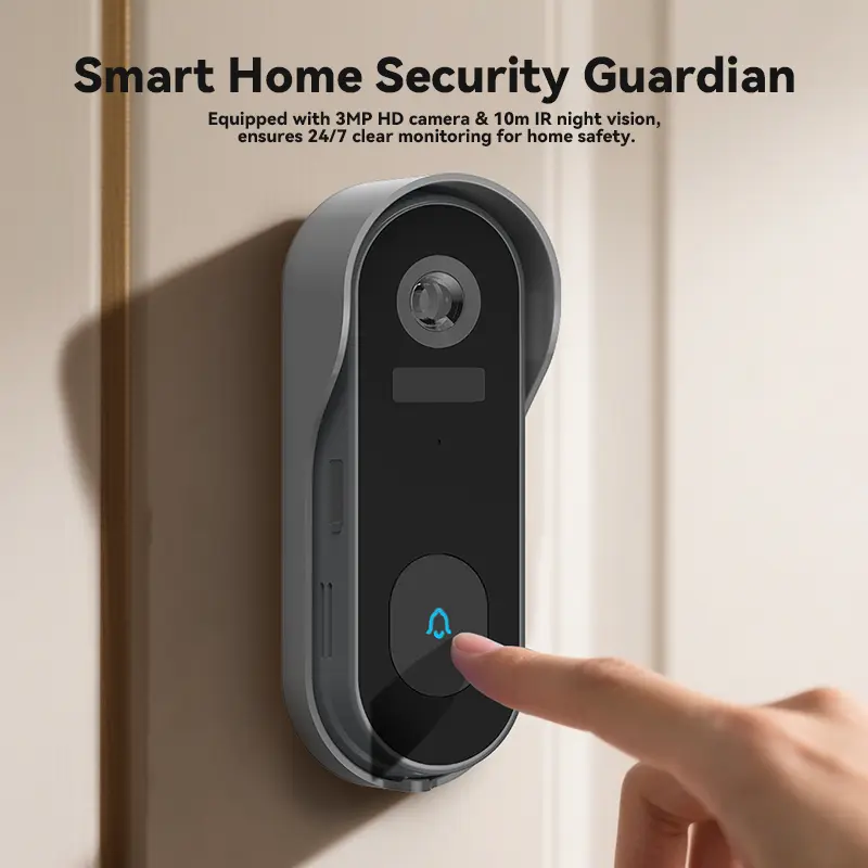 3MP Video Doorbell 2K HD Battery and Solar Powered Two-Way Audio Wireless Visual Doorbell — image 3