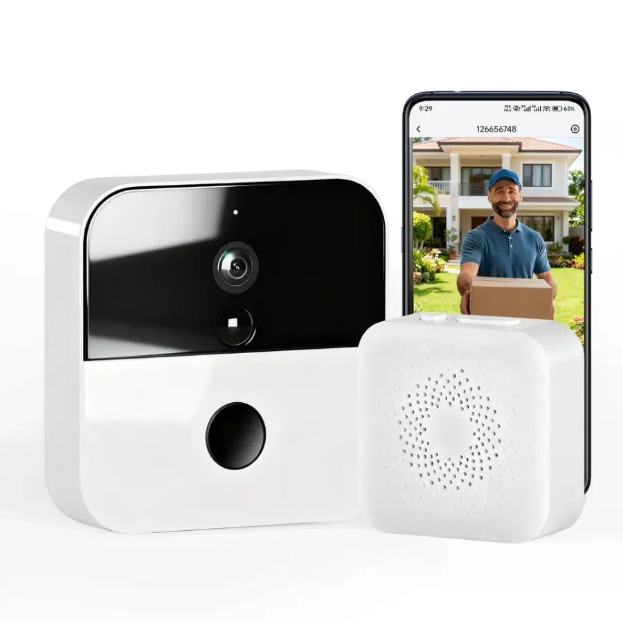 1080P HD Video Doorbell Intercom Night Vision Smart 2-Way Calling Doorbell Camera Waterproof Smart Wireless Door Phone — view 1
