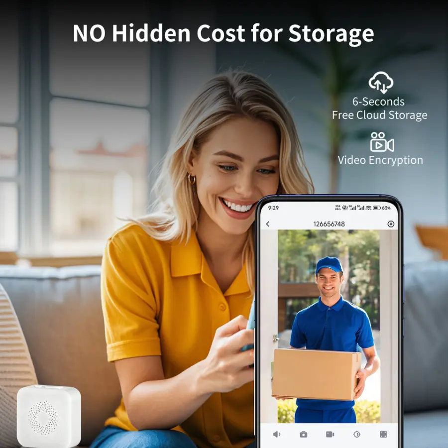 1080P HD Video Doorbell Intercom Night Vision Smart 2-Way Calling Doorbell Camera Waterproof Smart Wireless Door Phone — image 3