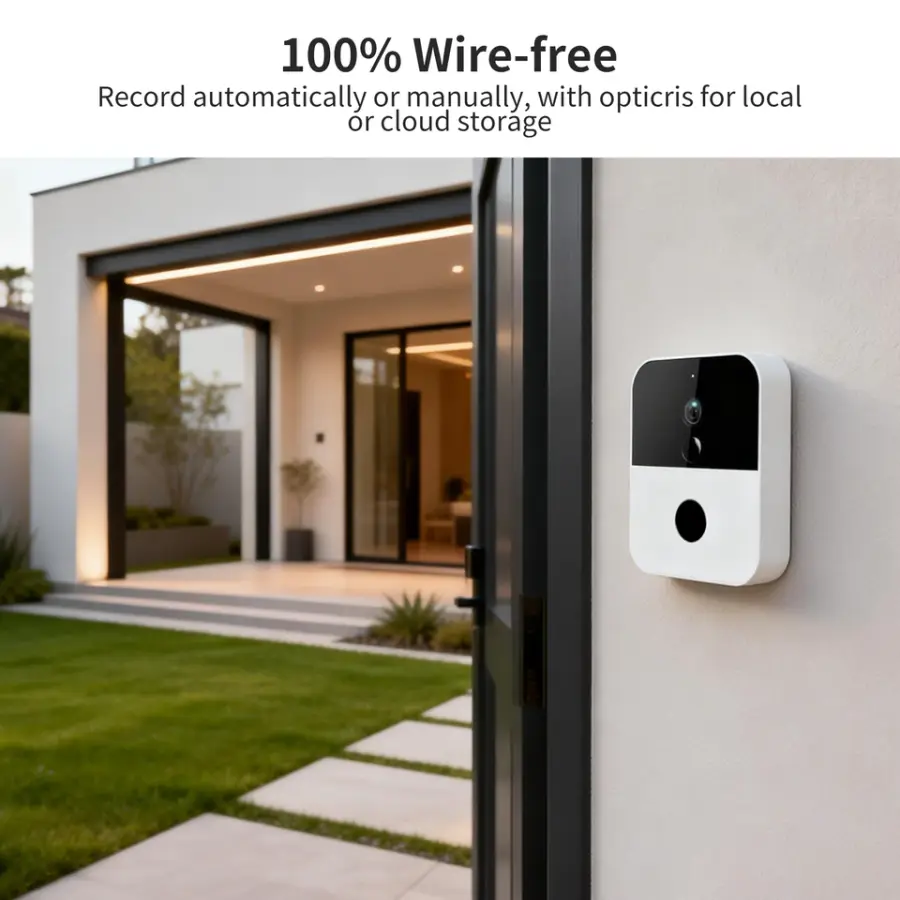 1080P HD Video Doorbell Intercom Night Vision Smart 2-Way Calling Doorbell Camera Waterproof Smart Wireless Door Phone — image 4