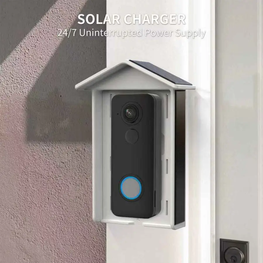 3MP Solar-powered Smart Doorbell Camera with a Fisheye Lens Providing a Panoramic View — view 1