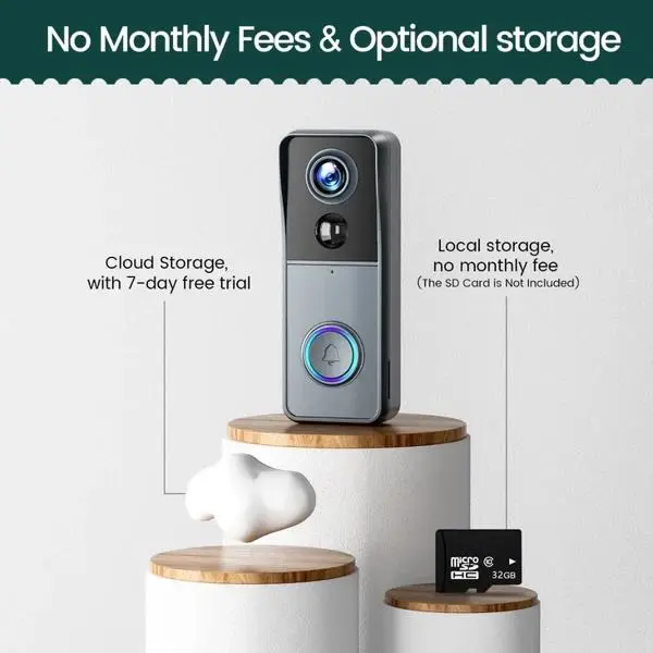 3MP Solar-powered Smart Doorbell Camera with a Fisheye Lens Providing a Panoramic View — image 4
