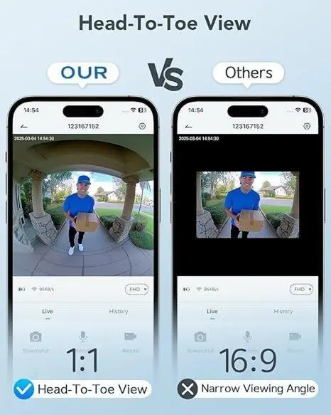 Manufacturer Wholesales Waterproof Smart Video Doorbell Cameras, Equipped with a Fisheye Lens for a Wide Field of View. — image 2