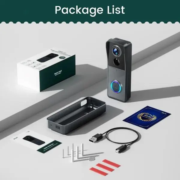 3MP Solar-powered Smart Doorbell Camera with a Fisheye Lens Providing a Panoramic View — image 7