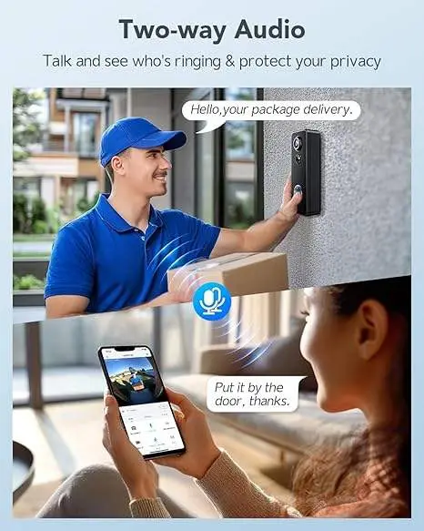 Manufacturer Wholesales Waterproof Smart Video Doorbell Cameras, Equipped with a Fisheye Lens for a Wide Field of View. — image 5