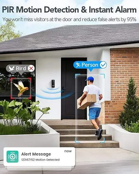 Manufacturer Wholesales Waterproof Smart Video Doorbell Cameras, Equipped with a Fisheye Lens for a Wide Field of View. — image 6