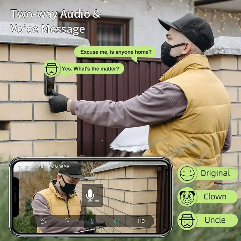 Factory wholesale 2K high-definition video doorbells, suitable for outdoor intercom and wireless camera doorbells. — view 6