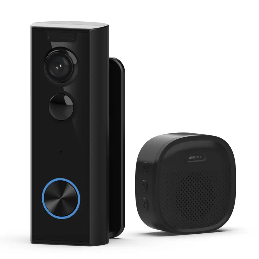 Doorbell with Rotating Stand, 108° Viewing Angle 3-6 Months Battery Life Supports SD Card Video Playback — view 1