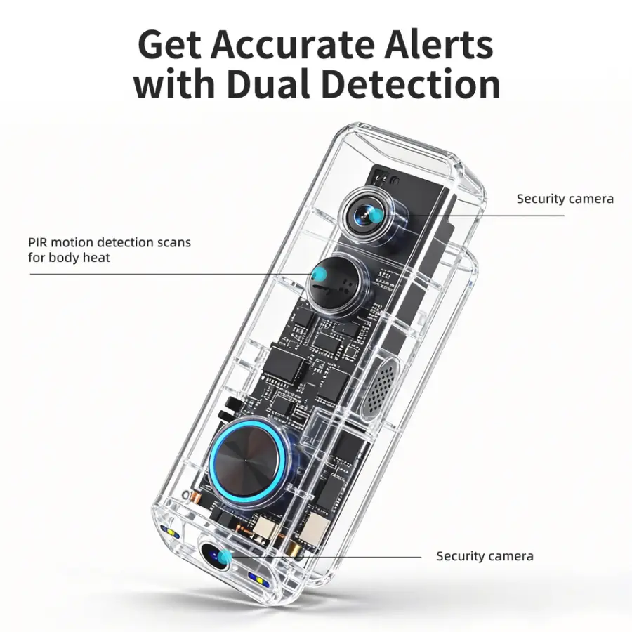 Mingshang Bell J13 Dual Lens Smart Doorbell 180 View Wireless WiFi Video Intercom Rechargeable Battery Powered — view 3